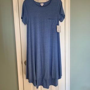 NWT LulaRoe Large Blue Carly Dress